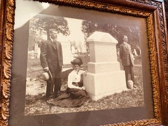 Halloween Vintage Rare Cemetery Picture Frame $50