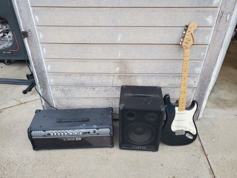 Guitar Equipment Speaker Stascaster Line 6 Powers Up
