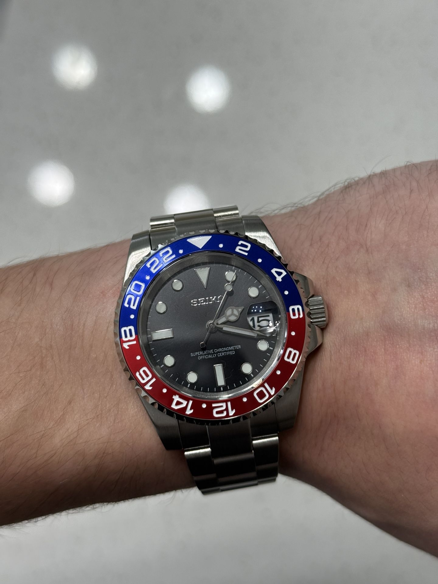 Seiko MOD GMT Pepsi 40mm Watch