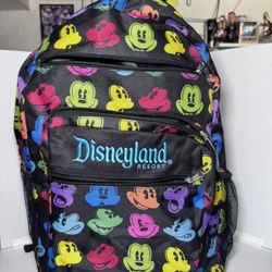 Authentic Disney Parks Mickey Mouse Black Multicolor Silhouette Large Backpack
