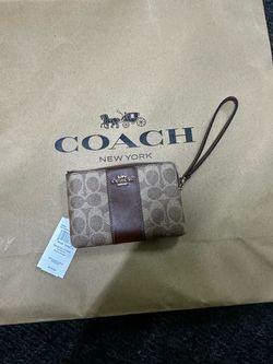 leather Coach  wristlet
