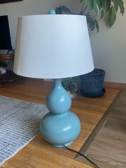 Matching blue lamps