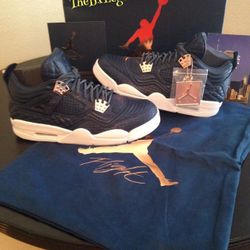 Air Jordan 4s PRM Obsidian blue 100% authentic size 9.5