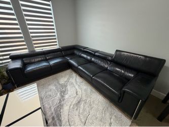 Top grain Italian Leather Modern configurable Sectional