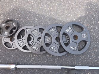 Olympic Weight Set 140lbs & Bar