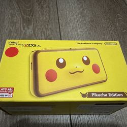 Modded New Nintendo 2DS Pikachu Edition XL W/ Case & Games 