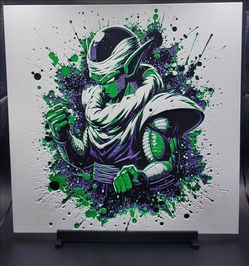 Piccolo 3D printed board with display stand 8"x8" Dragon Ball inspired collectible
