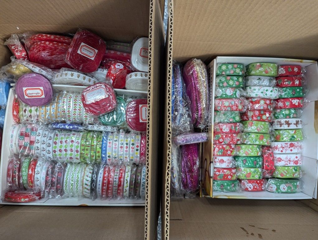 Ribbon Christmas Tree Gingerbread man Snowman Santa Star for Craft Decoration