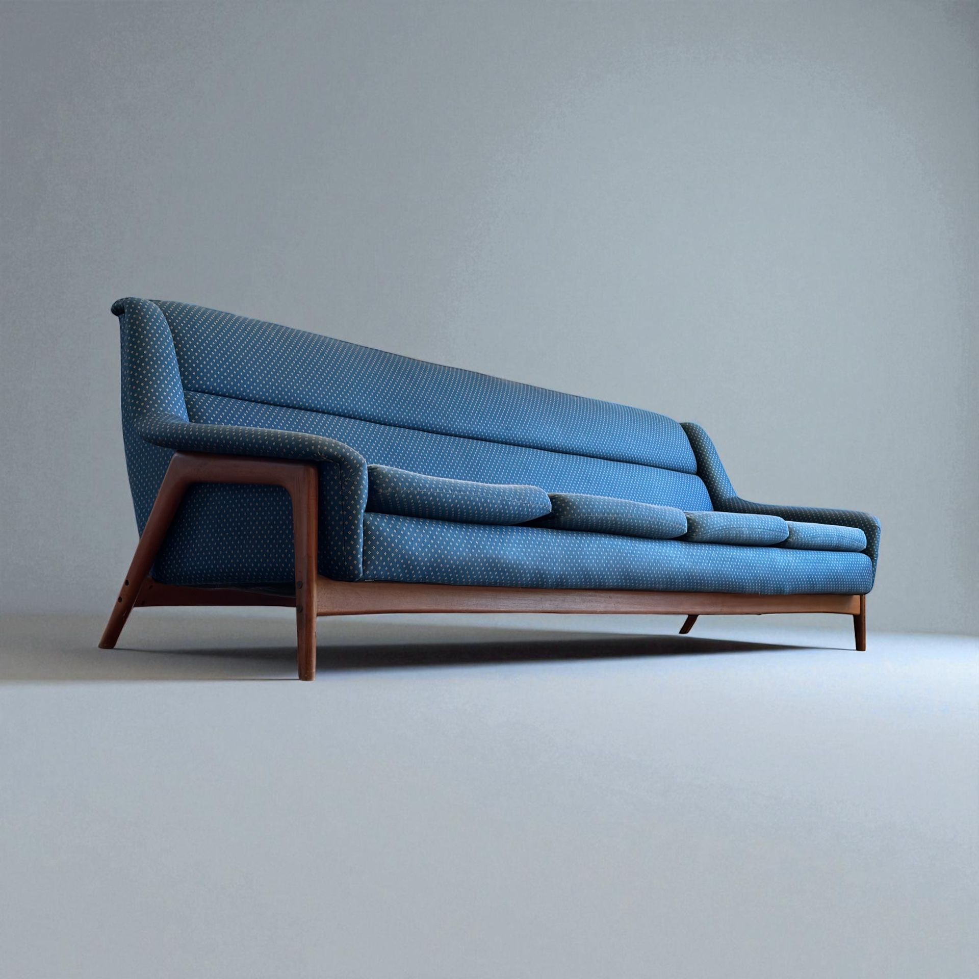 1960s Danish Modern “Profile” Teak Long Sofa By Folke Ohlsson For DUX