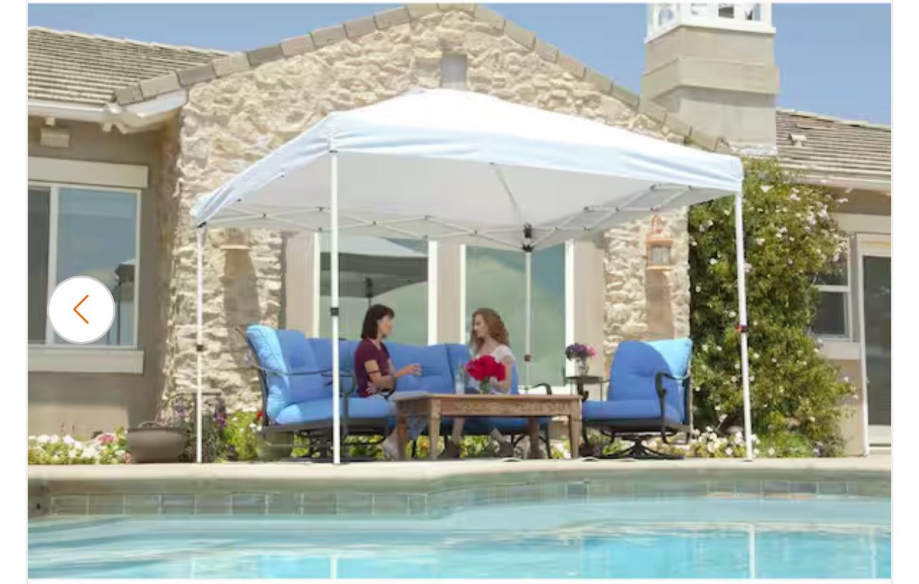 Canopy Everbilt 10 ft. x 10 ft. Commercial Instant Canopy-Pop Up Tent with Wall Panel White