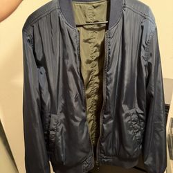 Men’s Navy Bomber Jacket Reversible Dark Green
