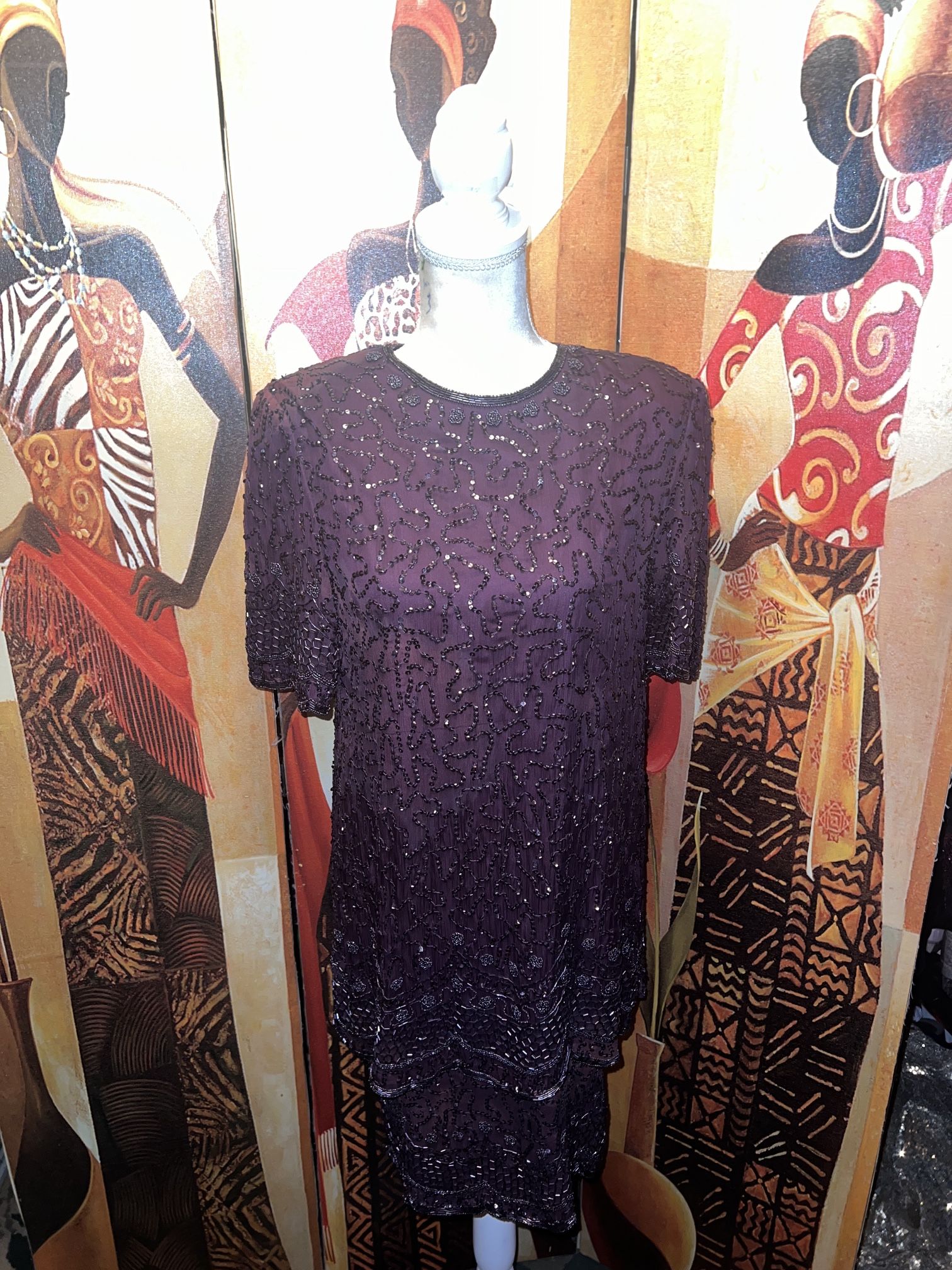 Plum Sequin Dress