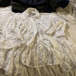Cold water Creek Lace Blouse Sz. M