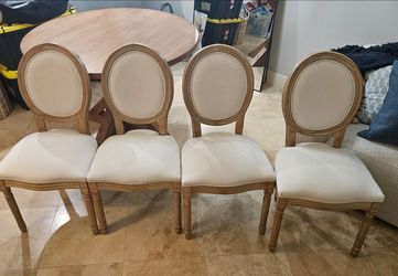 Set of 4 French Oval Back Dining Chairs