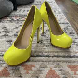 Neon Patent Leather Pumps