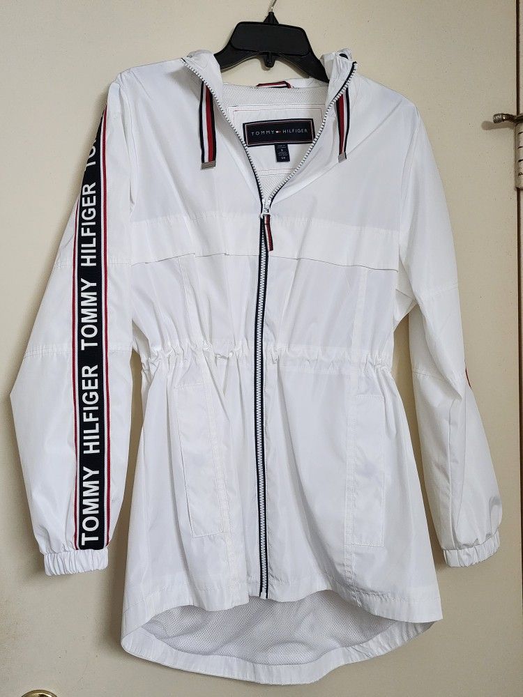 Tommy Hilfiger White Trench Coat Jacket Windbreaker / Small