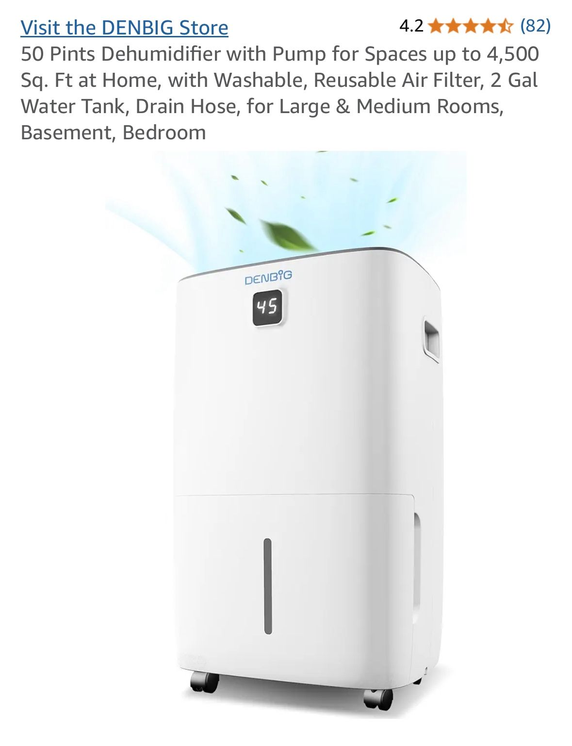 denbig dehumidifier model d026p
