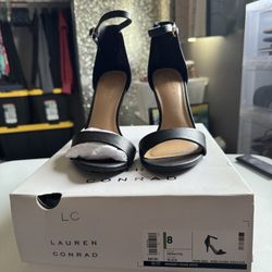 LC Lauren Conrad Hematite Heel, Black, Size 8