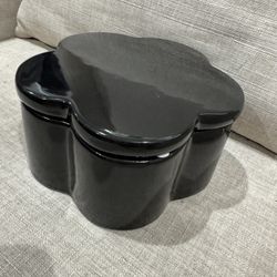 Black Flower Shaped Trinket Box