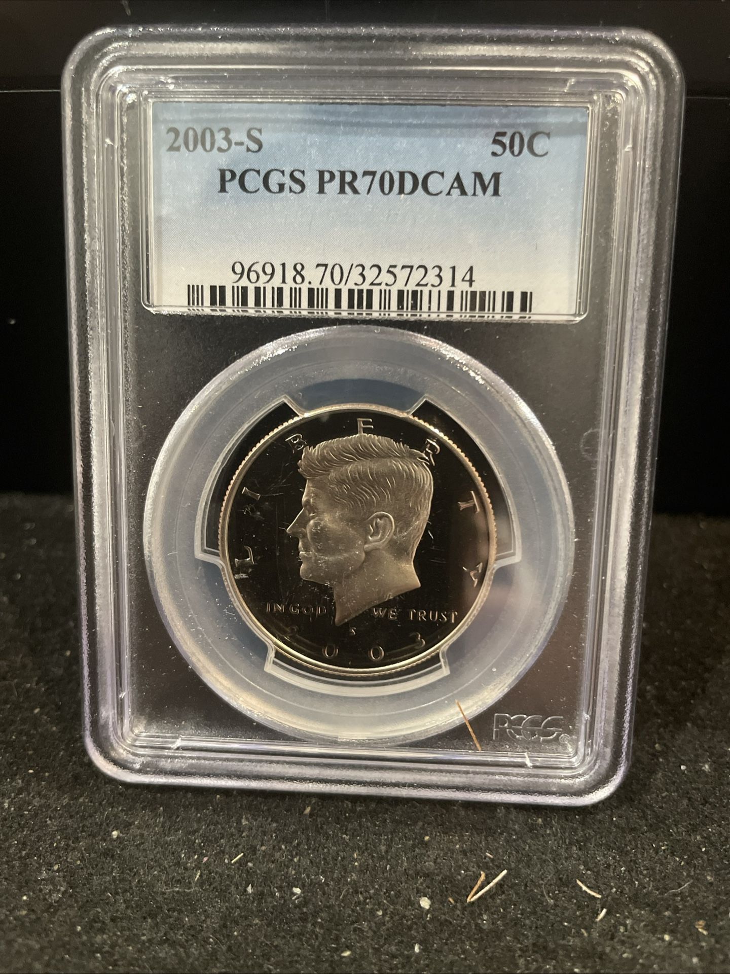 2003 S Gem Proof Perfect Kennedy Half Dollar Graded By PCGS At PR70 4-15