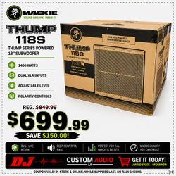 Mackie Thump 118S Powered Subwoofer 18" Bass Cabinet 1400 Watts 🚨 Payment Options Available 🚨 No Credit Needed 🚨