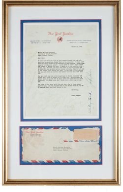 1954 New York Yankees Team Signed Letter With Mickey Mantle