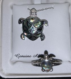 Sterling silver Necklace and ring Size 8