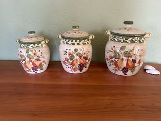 Certified International La Toscana Pamela Gladding Ceramic Canister Set