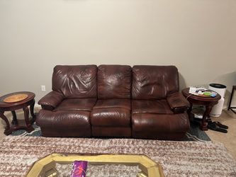 Brown Leather 3 seater sofa