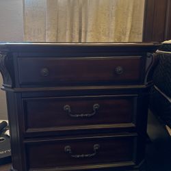 Solid Bed Frame, Night Stand And Matching Dresser 