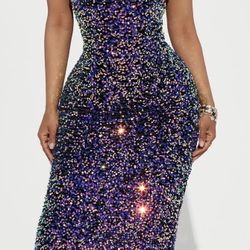 Sequin Midi Dress  Purple. Size M  NEW