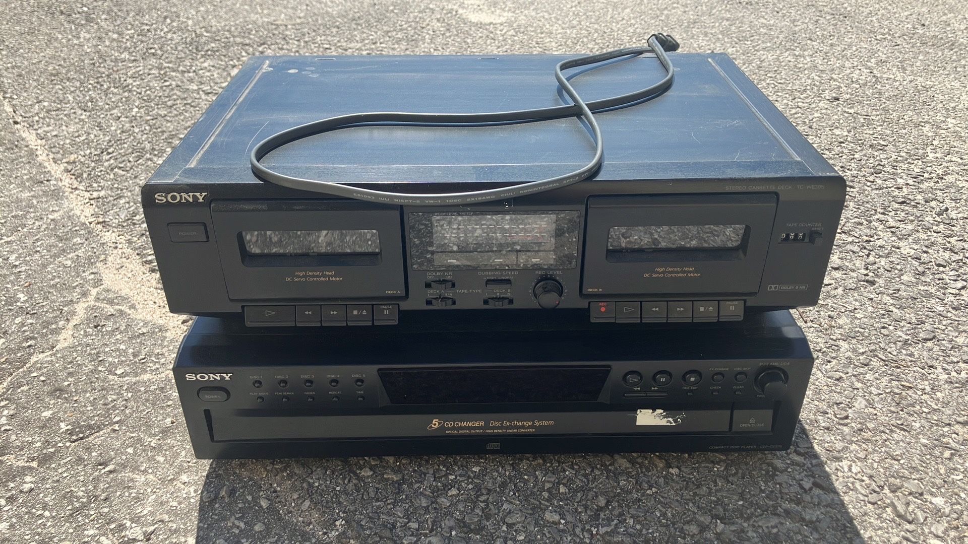 “Sony” Five Disc Cd Player & Cassette Deck