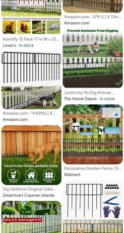 Metal Dig Defence XL Animal Barrier 24", 5pk/ Garden Fence 5pk 24"x15" each panel