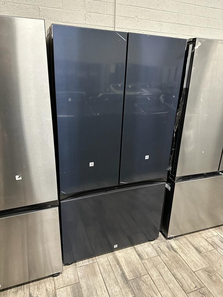 Samsung Bespoke new french door fridge with Autofill water pitcher navy blue steel panels