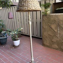 Ballard Design Floor Lamp With Woven Grass Shade