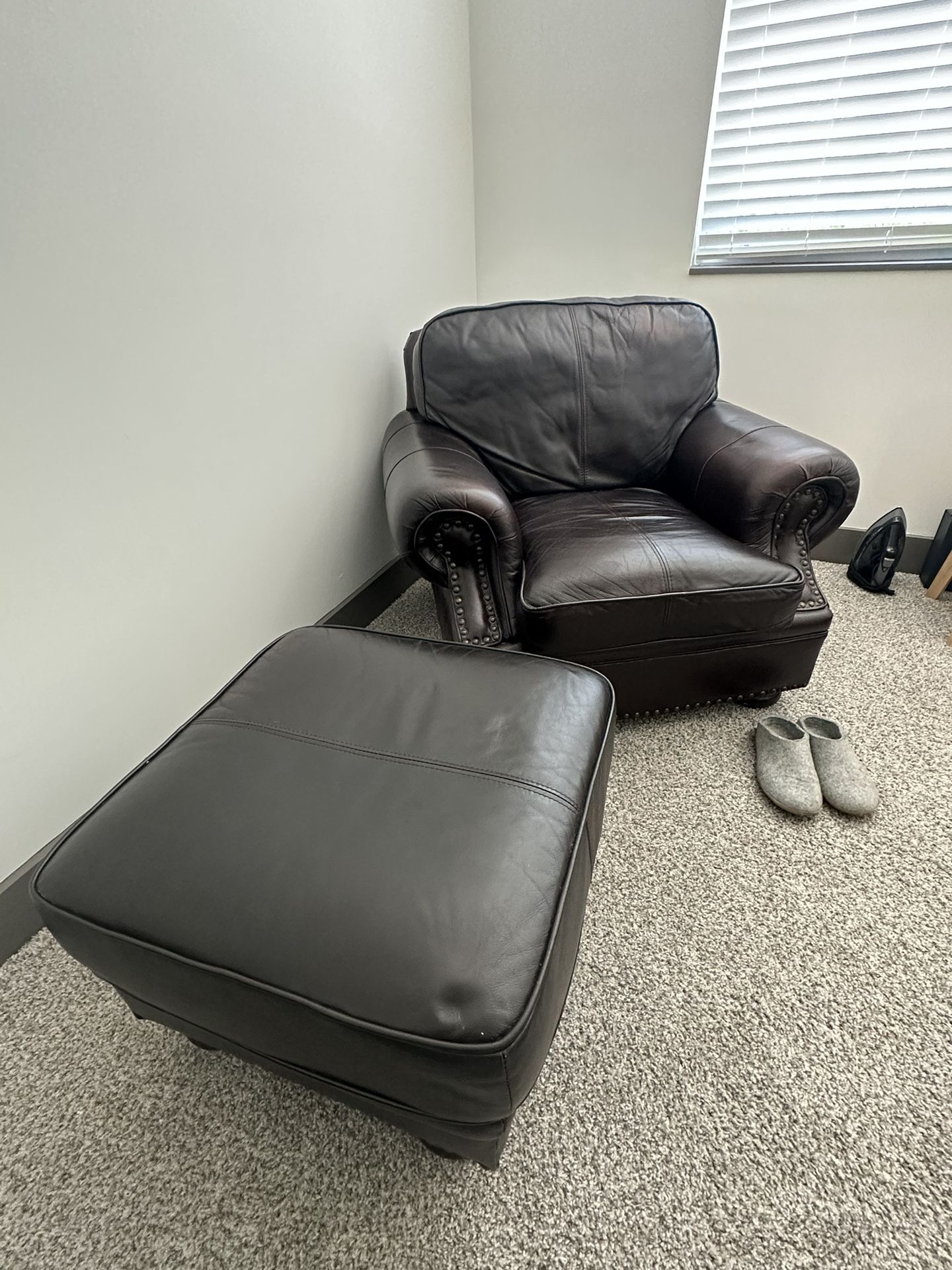 Leather Couch & Ottoman
