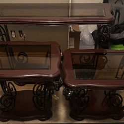 Glass top end tables