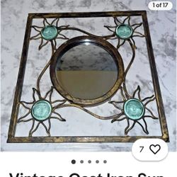 Vintage Cast IornSun In Splendor Mirror/ Home Decor
