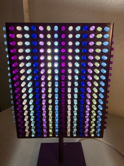 Vintage Lite-Brite Pegs Desk Lamp Mid Modern MCM Retro purple Metal Multi Color