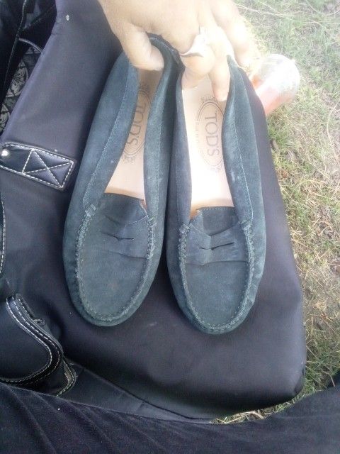Tod's Suede Loafers In Dark Green