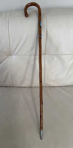 German Wanderstock Hiking Stick Walking Cane 2 Medals Badges Travel Germany