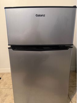 Galanz 3.1 Cu Ft Two Door Mini Fridge With Freezer Stainless Steel - Energy star certified, compact and efficient for dorms, offices, and small spaces