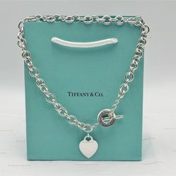 Tiffany & Co Sterling Silver Heart Tag Toggle Necklace