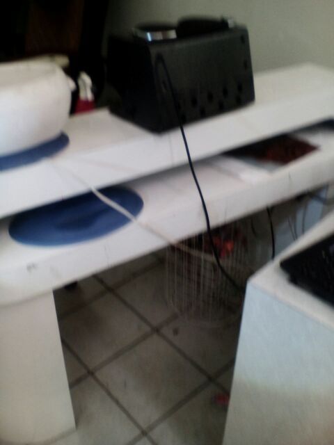 Nail salon tables and hand dryers