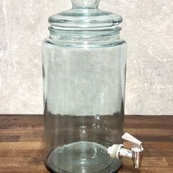 Recycled Glass Beverage Dispenser with Lid & Spigot