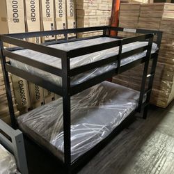 Twin bunk bed. Comes in espresso, white & grey. Assembly required. Assembly not included. Taxes included. Free delivery.  Bunk bed only-$220 Bunk bed 