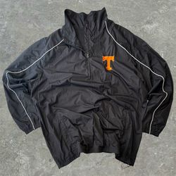 ⭐️RARE⭐️ [Black] Y2K Tennessee Vols Box Seat (Row A/Seat 1) quarter Zip Windbreaker Track Jacket