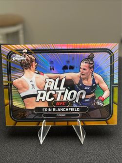 2026 Topps Chrome UFC Erin Blanchfield All Action Gold Geometric Refractor #/50