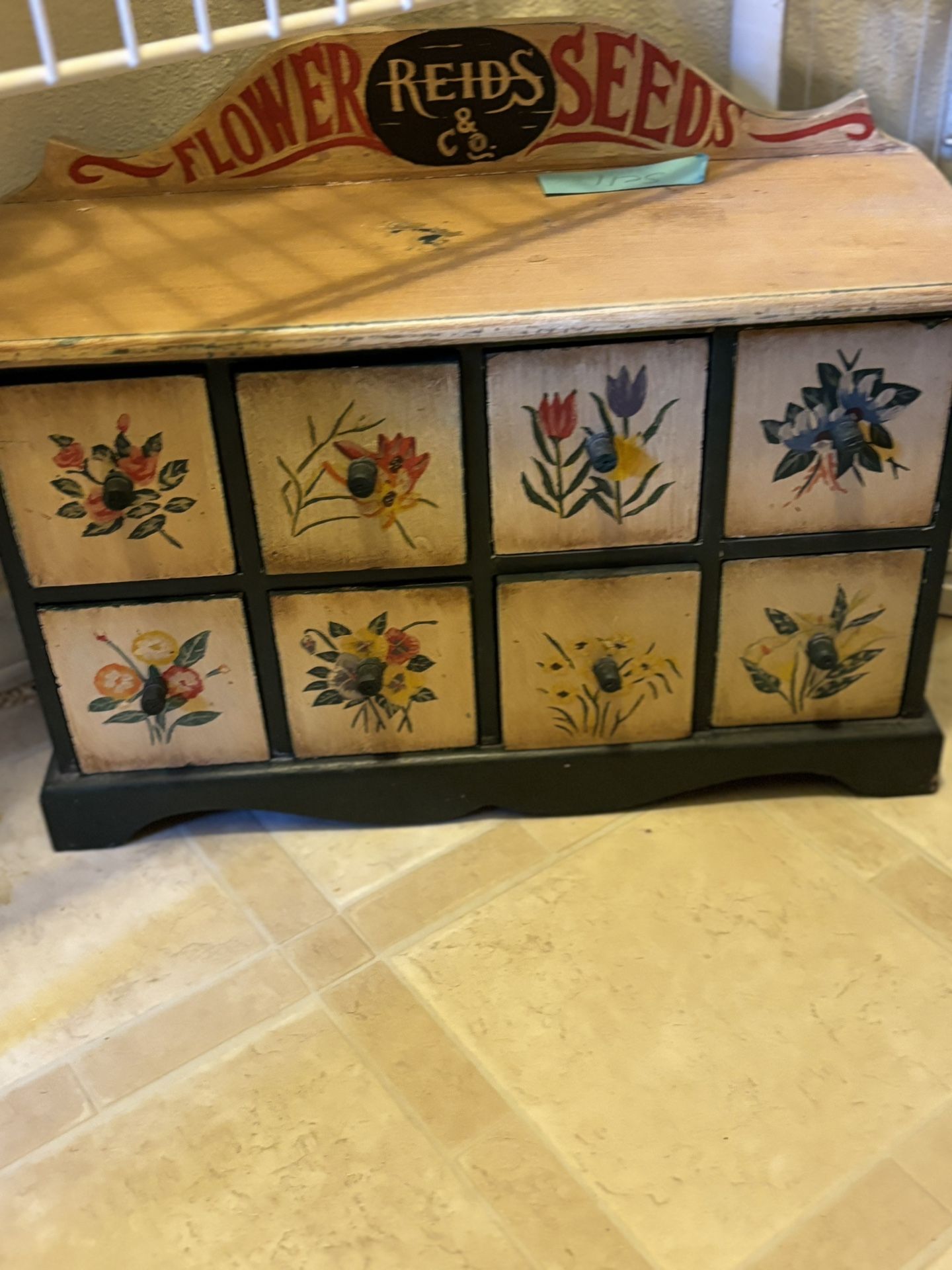Pretty Painted Apothecary Chest