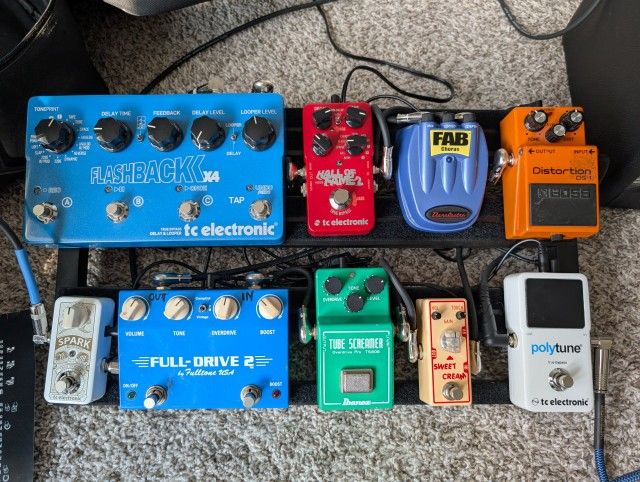 Loaded Guitar Pedalboard – 9 Pedals + Power + Cables – $875 OBO